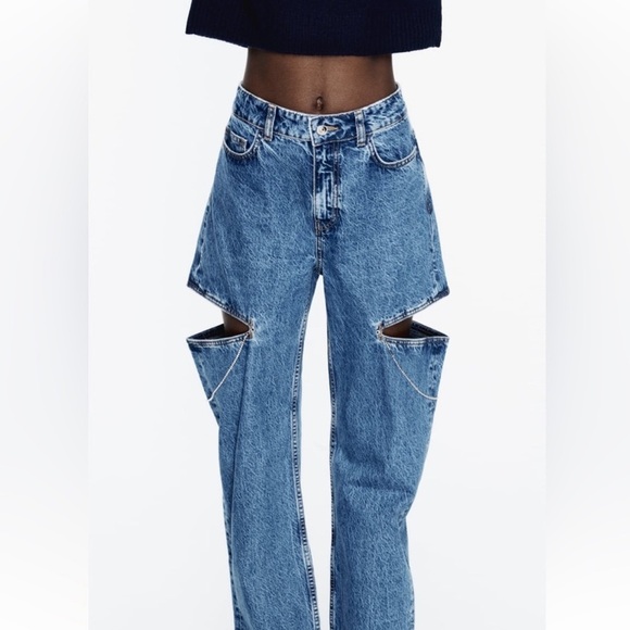 ‼️Price Firm‼️ Zara cut out jewel jeans - Picture 7 of 9